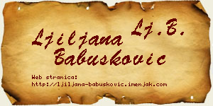 Ljiljana Babušković vizit kartica